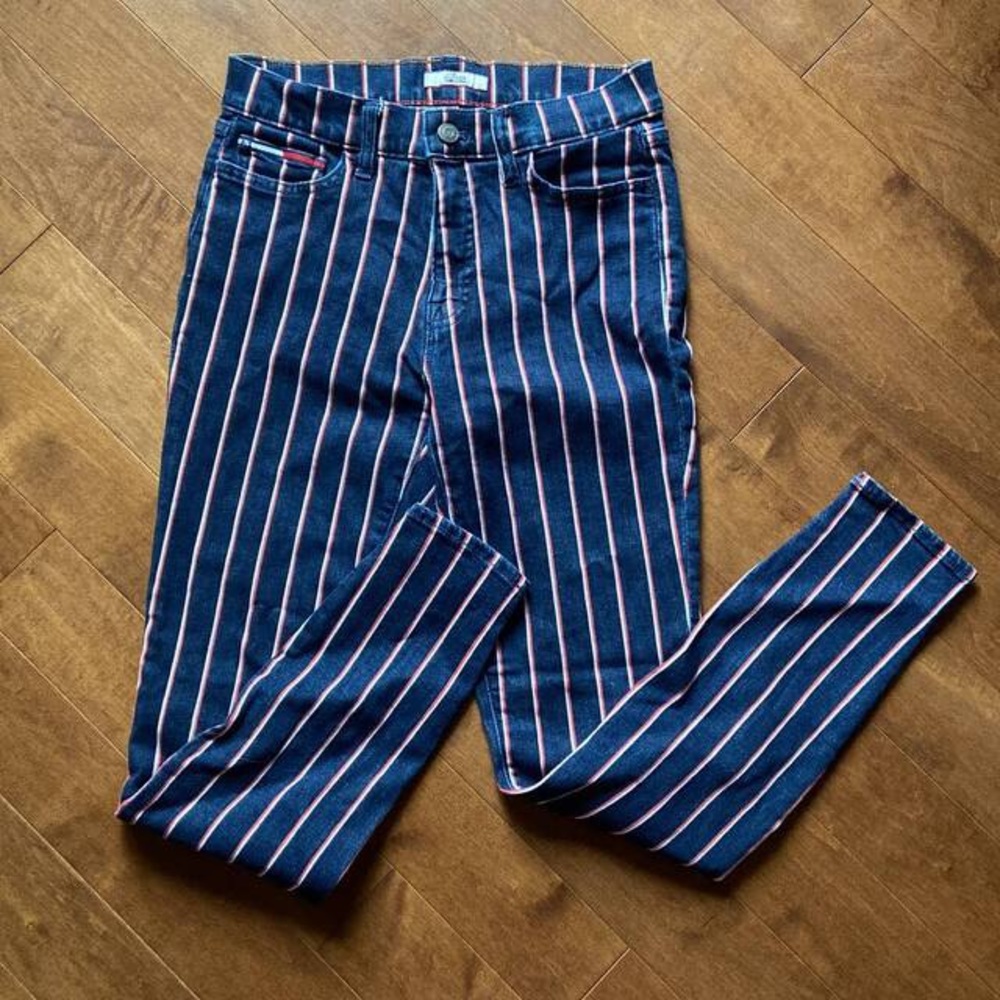 Tommy Hilfiger stripped Skinny Red/White Jeans